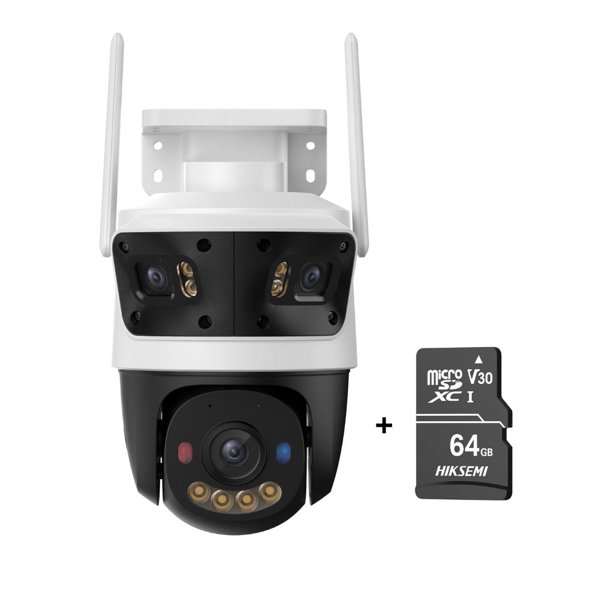 Cámara de Seguridad Cruiser Triple 11MP + Micro SD 64GB Exterior Visión 360° Detección Inteligente y Luz disuasiva